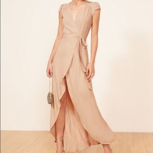 reformation chamomile dress champagne